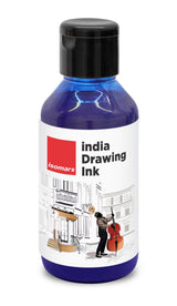 India Waterproof Drawing Ink Blue 100ml | Permanent Lightfast Artist Ink for Calligraphy, Airbrush, Illustration & Fabric Painting - Isomars