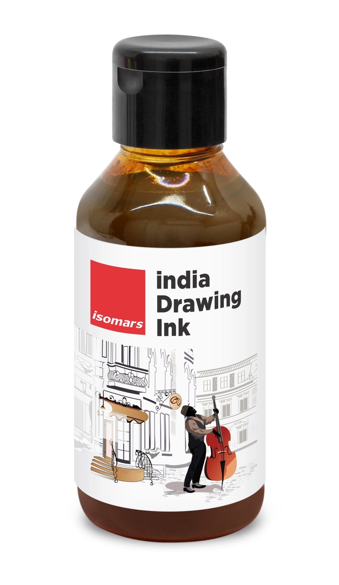 India Waterproof Drawing Ink Brown 100ml | Permanent Lightfast Artist Ink for Calligraphy, Airbrush, Illustration & Fabric Painting - Isomars