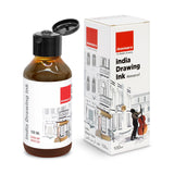India Waterproof Drawing Ink Brown 100ml | Permanent Lightfast Artist Ink for Calligraphy, Airbrush, Illustration & Fabric Painting - Isomars