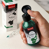 India Waterproof Drawing Ink Green 100ml | Permanent Lightfast Artist Ink for Calligraphy, Airbrush, Illustration & Fabric Painting - Isomars
