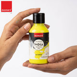 India Waterproof Drawing Ink Lemon Yellow 100ml | Permanent Lightfast Artist Ink for Calligraphy, Airbrush, Illustration & Fabric Painting - Isomars