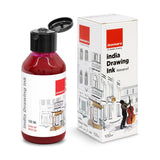India Waterproof Drawing Ink Maroon 100ml | Permanent Lightfast Artist Ink for Calligraphy, Airbrush, Illustration & Fabric Painting - Isomars