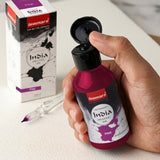 India Waterproof Drawing Ink Pink 100ml | Permanent Lightfast Artist Ink for Calligraphy, Airbrush, Illustration & Fabric Painting - Isomars