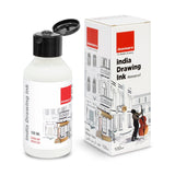 India Waterproof Drawing Ink White 100ml | Permanent Lightfast Artist Ink for Calligraphy, Airbrush, Illustration & Fabric Painting - Isomars