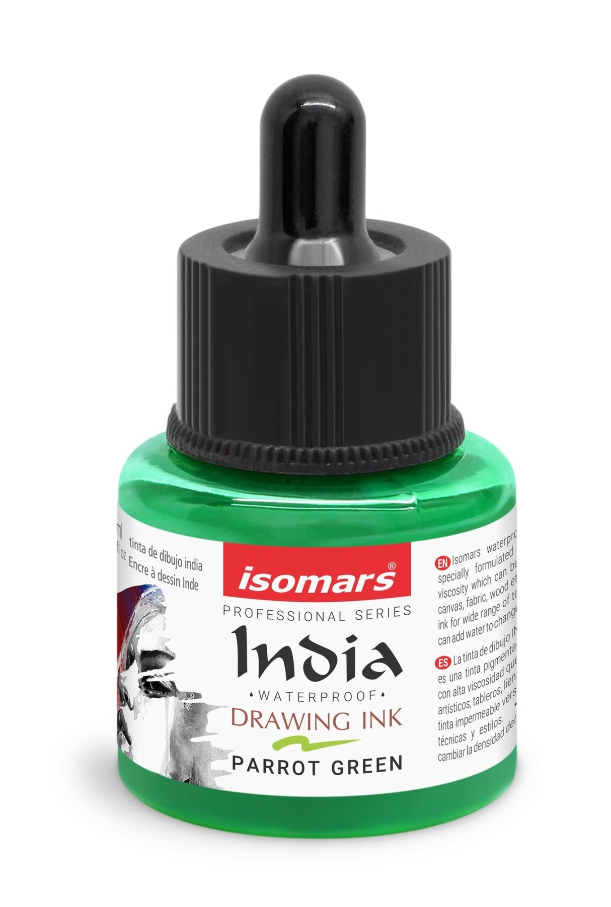 India Waterproof Drawing Ink with Dropper - 35ml - Isomars