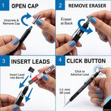 Isomars 0.9mm Mechanical Pencil with 10 Extra 2B Leads & Eraser | Rapid Drafting Pencil for Drawing, Sketching, Writing & Technical Drafting | For Students, Artists & Professionals - Isomars