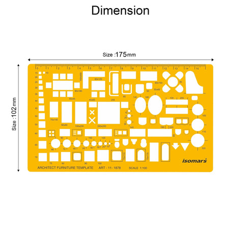 Isomars 1:100 Scale Architectural Drawing Template – Art 1878 - Isomars