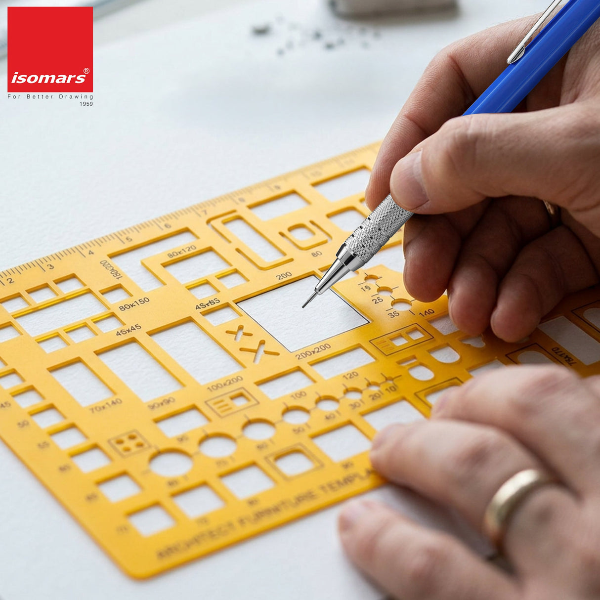 Isomars 1:100 Scale Architectural Drawing Template – Art 1878 - Isomars