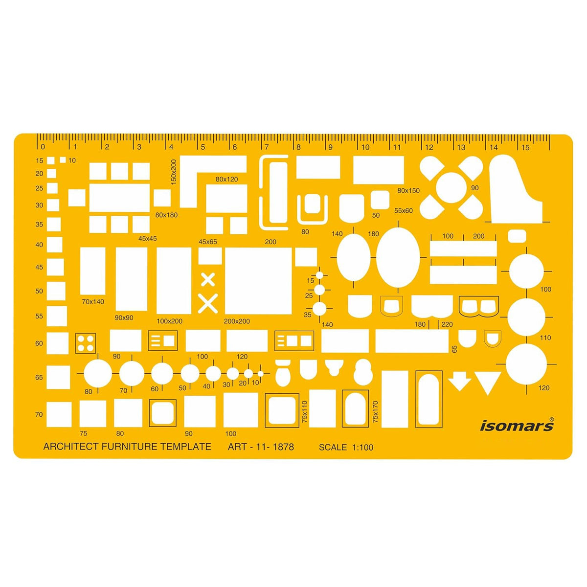 Isomars 1:100 Scale Architectural Drawing Template – Art 1878 - Isomars