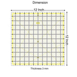 Isomars 12 x 12 Inch Garment Quilting Ruler | 3mm Clear Acrylic - Isomars