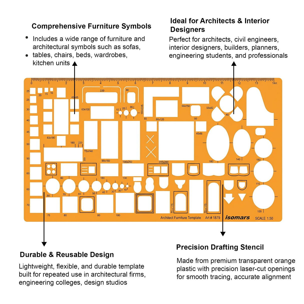 Isomars 1:50 Scale Architect Furniture Template – Art 1879 - Isomars