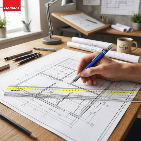 Isomars 18 Inch Acrylic Ruler | Clear Grid Measuring Scale - Isomars