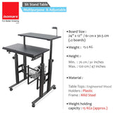 Isomars 24"/61cm Wide Made In India Desktop & Laptop Multipurpose Adjustable Table & Computer Workstation - Useful for Using Gadgets Like Desktop, Laptop etc (Black) - Isomars