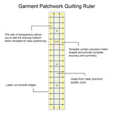 Isomars 3 x 18 Inch Acrylic Quilting Ruler for Sewing & Patchwork - Isomars