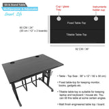 Isomars 36"/92Cm Wide Made In India Desktop & Laptop Adjustable Table & Computer Workstation - Useful For Using Gadgets Like Desktop, Laptop, Tab/Ipad, Mobile Phone Etc (Black) - Engineered Wood - Isomars