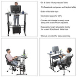 Isomars 36"/92Cm Wide Made In India Desktop & Laptop Adjustable Table & Computer Workstation - Useful For Using Gadgets Like Desktop, Laptop, Tab/Ipad, Mobile Phone Etc (Black) - Engineered Wood - Isomars