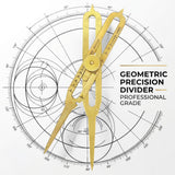 Isomars 6" Brass Proportional Divider with Storage Pouch for scaling, measuring, drawing, painting - Isomars