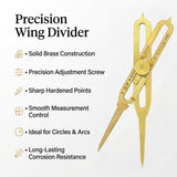 Isomars 6" Brass Proportional Divider with Storage Pouch for scaling, measuring, drawing, painting - Isomars