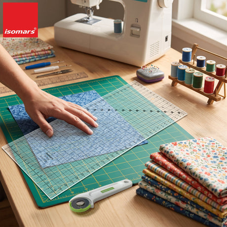 Isomars 6" x 12" Patchwork Quilting Ruler for Sewing & Cutting - Isomars