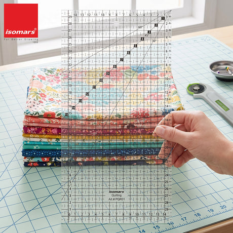 Isomars 6" x 12" Patchwork Quilting Ruler for Sewing & Cutting - Isomars