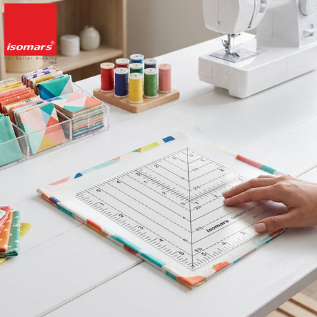 Isomars 6" x 6" Garment Quilting Ruler for Cutting & Patchwork - Isomars