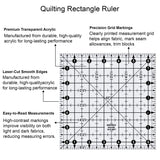 Isomars 6.5" x 13" Easy Quilting Ruler for Sewing & Cutting - Isomars