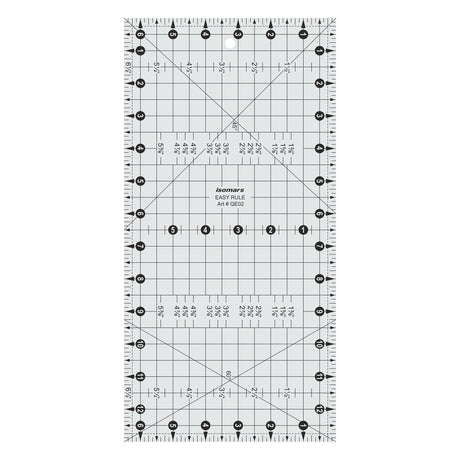 Isomars 6.5" x 13" Easy Ruler for Quilting, Sewing & Cutting - Isomars