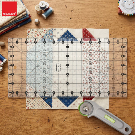 Isomars 6.5" x 13" Easy Ruler for Quilting, Sewing & Cutting - Isomars