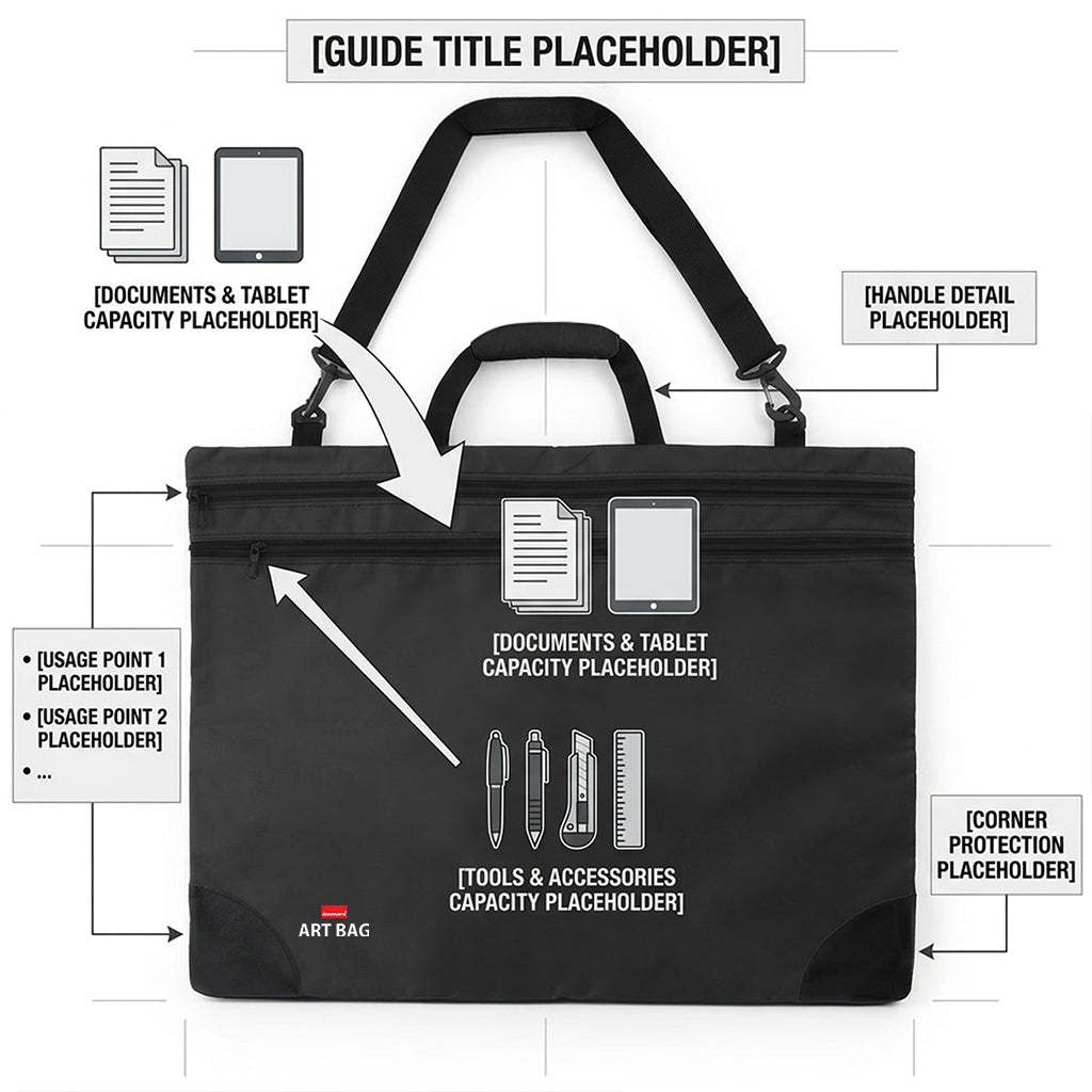 Isomars A2 Art Carry Bag with Tool Pouch | Drawing Portfolio Bag - Isomars