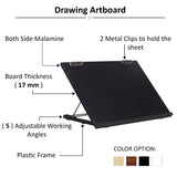 Isomars A2 Drawing Board 25.5 x 18.5" | Adjustable Angle – Black - Isomars