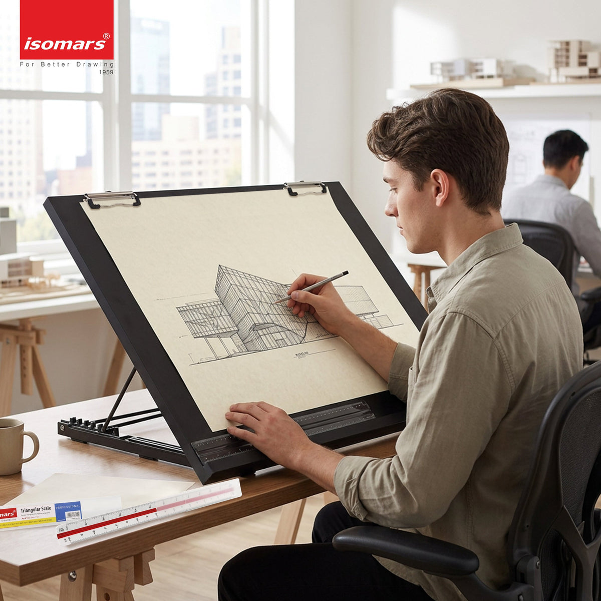 Isomars A2 Drawing Board 25.5 x 18.5" | Adjustable Angle – Black - Isomars