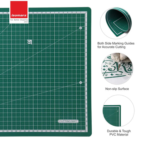Isomars A2 Drawing Board Table Model Kit (Set of 10) - Comes with 18.5" x 25" Drawing & Drafting Board Ideal for Architects, Engineers, Designers & Artists Students and Professionals - Isomars