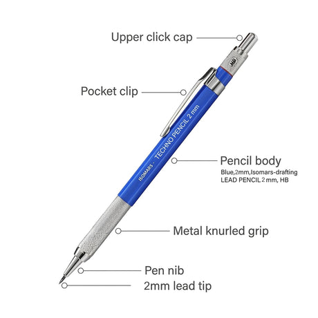 Isomars A2 Drawing & Drafting Kit | 18.5" x 25.5" Drafting Board with Compass Set, Set Squares, Pencil, Triangular Scale & Protractor | Technical Drawing Kit for Architects, Engineers, Students & Professionals - Isomars