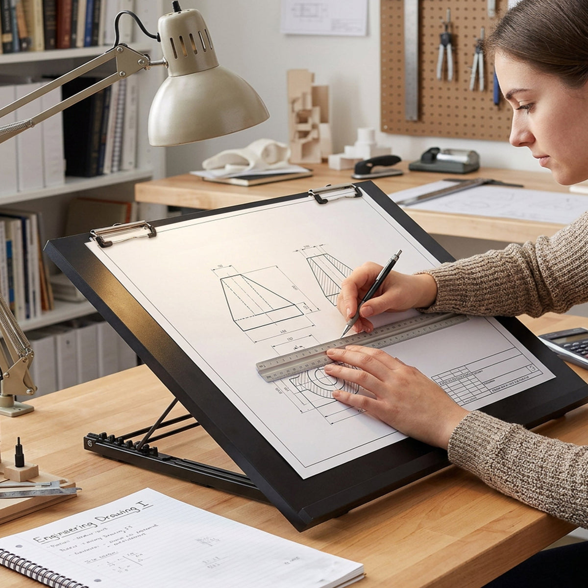 Isomars A3 Drawing Board 21 x 16" | Adjustable Angle – Black - Isomars