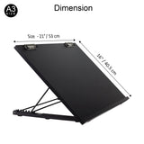Isomars A3 Drawing Board 21 x 16" | Adjustable Angle – Black - Isomars