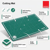Isomars A3 Self-Healing Cutting Mat with 12 Inch Aluminium Scale & Jumbo Paper Cutter | Precision Cutting Kit for Paper Craft, Artwork, Office, School & DIY Projects - Isomars