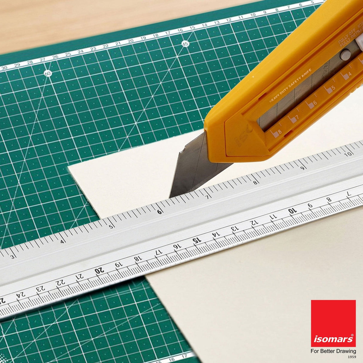 Isomars A3 Self-Healing Cutting Mat with 12 Inch Aluminium Scale & Jumbo Paper Cutter | Precision Cutting Kit for Paper Craft, Artwork, Office, School & DIY Projects - Isomars