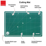Isomars A3 Self-Healing Cutting Mat with 12 Inch Quilting Ruler and Rotary Cutter | Sewing Tools, Fabric Cutter, Patchwork Ruler, Tailoring & Fashion Designing Kit - Isomars