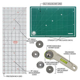 Isomars A3 Self-Healing Cutting Mat with 18 Inch Quilting Ruler & Rotary Cutter Set | Fabric Cutting Kit for Sewing, Tailoring, Quilting, Patchwork, Fashion Designing & Crafts - Isomars