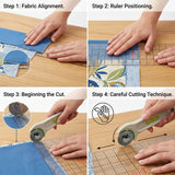 Isomars A3 Self-Healing Cutting Mat with 24 Inch Quilting Ruler & Rotary Cutter Set | Fabric Cutting Kit for Sewing, Tailoring, Quilting, Patchwork, Fashion Designing & Crafts - Isomars