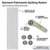Isomars A3 Self-Healing Cutting Mat with 24 Inch Quilting Ruler & Rotary Cutter Set | Fabric Cutting Kit for Sewing, Tailoring, Quilting, Patchwork, Fashion Designing & Crafts - Isomars