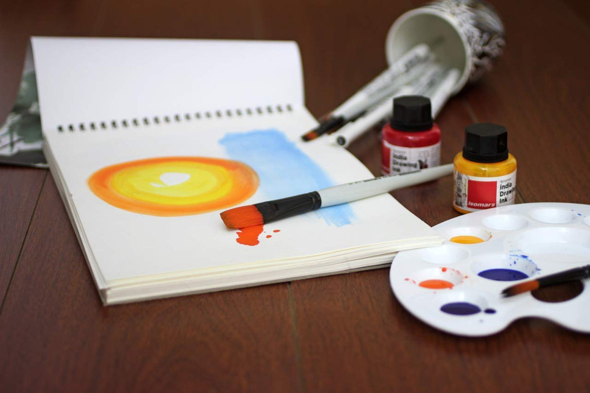 Isomars A3 Sketch Pad with Paint Brush Set of 7 | Premium Drawing & Sketching Kit for Artists - Isomars