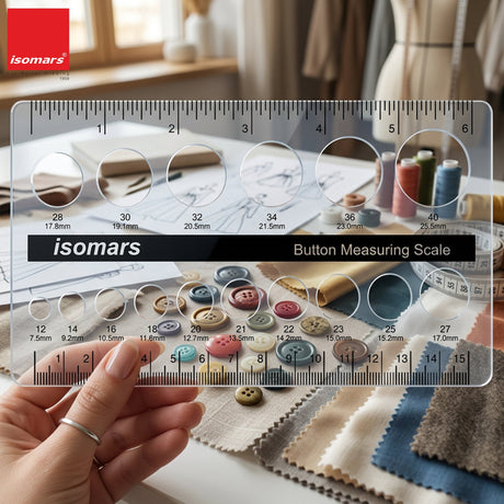 Isomars Acrylic Button Measuring Scale for Tailoring & Fashion Design - Isomars