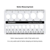 Isomars Acrylic Button Measuring Scale for Tailoring & Fashion Design - Isomars