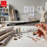 Isomars Acrylic Button Measuring Scale for Tailoring & Fashion Design - Isomars