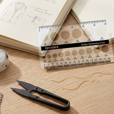 Isomars Acrylic Button Measuring Scale for Tailoring & Fashion Design - Isomars