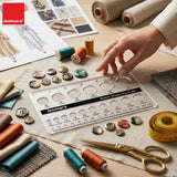 Isomars Acrylic Button Measuring Scale for Tailoring & Fashion Design - Isomars