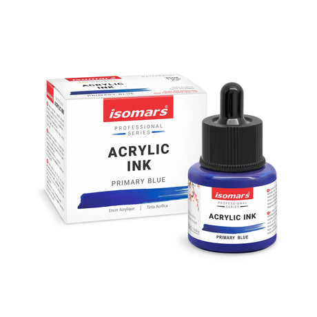 Isomars Acrylic Ink Blue 35ml with Dropper for Art & Drawing - Isomars