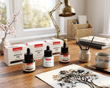 Isomars Acrylic Ink Set of 3: Deep Black, Titanium White, Brown - Isomars