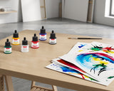Isomars Acrylic Ink Set of 6 Colors, 35 ml Each, Waterproof Fast Dry - Isomars